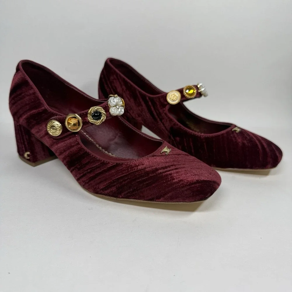 NEW Circus Sam Edelman‎ Size 6.5 M Chianti Elaine Mary Jane Block Heel Pumps
